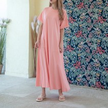 [바보사랑] A2518 편안한 플레어 반팔 원피스