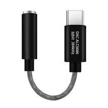 RUN 기술 C타입 TO 4극 USB 3.5mm DAC AUX 하이파이 HiFi 케이블 젠더, 블랙 dac
