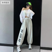 뉴타임즈 스트릿웨어 여성용 스웨트팬츠 힙합바지 A24