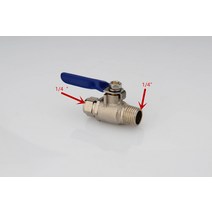 황동 미니 차단 볼 밸브 1/4 ''3/8'' 암-수 스레드 공기 물 오일 유량 제어 배관 피팅 황, 02 1/4