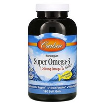 칼슨랩 노르웨이 슈퍼 오메가-3 EPA DHA 180정, 1개, 기본