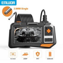 고성능 ENWOR 45 인치 산업용 내시경 듀얼 카메라 IPS 스크린 세미 리지드 케이블 IP68 방수 렌즈 검사 보어스코프 55mm, [05] Single 39mm, 05 Single 3.9mm_01 2m