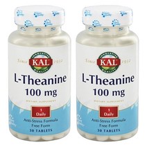 Kal L-테아닌 100mg 타블렛, 30개입, 2개