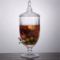 음료 디스펜서 아트웨어 글라스 쥬스 디스팬서 냉수포트 가정용 내열유리 냉장고 물병 워터저그, 3L, G
