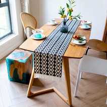 술 테이블 타월 짠 긴 테이블 러너 커버 타월, MX09 블랙 블랙 육각형. 린브 술, 30*160cm