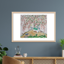 제주생활의 중도 (a p) Green House 이왈종 판화 액자추가가능, (원목)우드화이트