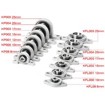 베어링 샤프트 휠 베어링아연 합금 직경 8mm ~ 35mm 보어 장착 베어링 필로우 블록 샤프트 지원 1/2/4 개, 18 KFL007 35mm_02 2PCS