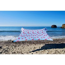 Neso Tents Gigante 비치 텐트 높이 2.4m(8피트) 3.4 x 3.4m(11 x 11피트) 가장 큰 휴대용 비치 쉐이드 UPF 50+ 자외선 차단 강화된, Flamingos