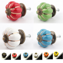 호박 가구 손잡이 서랍장 DIY 소품 엔틱 문고리 도어 세라믹 인테리어, 블루