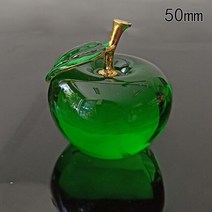 유리문진 크리스탈 오브제 50/60mm 유약 K9 크리스탈 애플 공예 유리 문진 홈 데스크탑 장식, 03 Green(50mm)