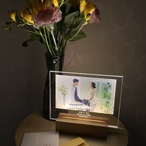 결혼 사진 무드등 - LED 아크릴 조명 선물 결혼 사진 인쇄 소품, 액자형
