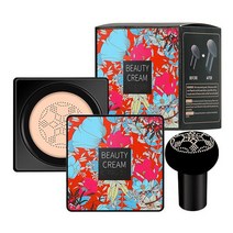 SUREYOULiKE 버섯머리 커버 쿠션 BB크림 파운데이션 버섯쿠션 CC크림 버섯 쿠션, 자연색, 2개