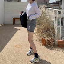 마롱패션 미니 스커트 청 베이 베이직 기본아이템 레이어 S245