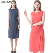 쉬즈미스 랩라이크 솔리드 린넨 원피스