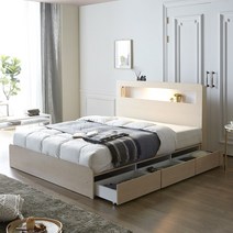 슬립스토아 디노 LED 멀티 수납 침대 프레임 매트리스 SS/Q/K, 1.프레임(매트별도), 메이플