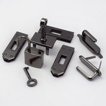 Meetee 1set7개3sets 45mm 4색 금속 가방 하드웨어 액세서리 여성용 핸드백 걸쇠 잠금 버클 DIY 부품 가죽 공예 리폼 수선, 45mm-3세트, 건블랙