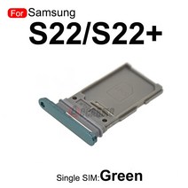 SIM 카드 트레이 삼성 갤럭시 S22 플러스 s22 싱글 듀얼 Sim MicroSD 홀더 나노 슬롯 교체 부품 Samsung Galaxy Plus, [04] SingleGreen