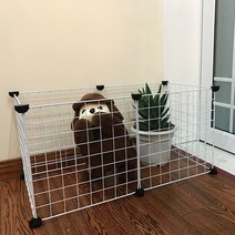 강아지울타리 접이식 애완 동물 놀이터 철 사육장 집 운동 훈련 새끼 고양이 공간 2, 문이 없는 흰색, 10개