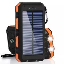 태양광 보조배터리 대용량 80000mah solar power bank 캠핑 필수품, 주황색