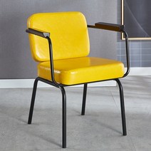 비비드 컬러 레트로 등받이 1인용 의자, 옐로우 (2개 이상 주문 가능)