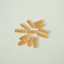 미니 가죽라벨 이니셜 각인 네임택 주문제작 쁘띠 목도리 핸드메이드 DIY, 직각형, 타공2개, 이태리 매트블랙