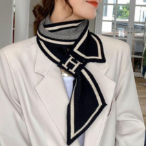 [엔젤D] 여성 헤링본 고리 쁘띠 니트 목도리