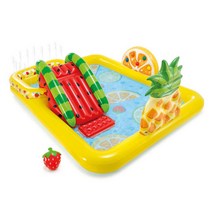 수영장온수기여름 풍선 수영장 독특한 두꺼운 과일 슬라이드 어린이 패들링 풀 대용량, 01 Yellow