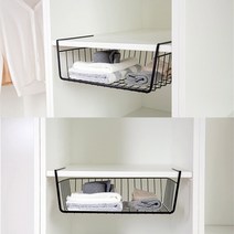 실버미어 공간활용 언더선반 철제선반 걸이형선반 그릇정리대, 화이트