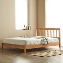 올쏘 카누 원목 퀸침대 본넬 매트리스, 브라운