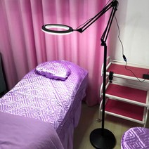 반영구조명스탠드 코브라 속눈썹조명 타투 링라이트, 18인치원형 웨이브기둥