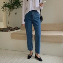 [바보사랑] 여자 캐주얼 진청 맘진 데님 코튼 팬츠
