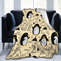 울트라 소프트 펭귄 플란넬 담요 동물 던지기 담요 경량 마이크로파이버 재미있는 예술 침구 소파 여행