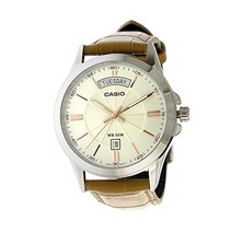 카시오 casio 쿼츠 유니섹스 손목시계 mtp-1381l-9a 아이보리 병행 수입품