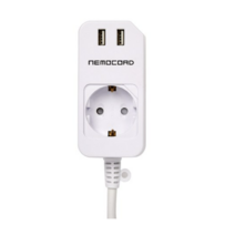 네모코드 USB 2포트 코드 2.1 멀티탭 1구 화이트 SY-NA1 USB, 2.1m, 1개