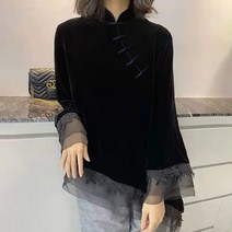 가을 캐주얼 레트로 루즈핏 간절기 벨벳블라우스 빈티지 셔링 오피스룩 대학생 오버핏