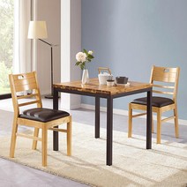 싱글남 인테리어컨셉 원목 2인 식탁세트 18평 명품, 내추럴