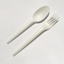 [제로웨이스트 생분해] 친환경 바이오플라스틱 일회용 수저 스푼 포크 / 캠핑 용품 아이 소풍, 10개