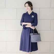 조이마담 ON1244 카라 플레어 원피스 엄마옷 50대60대중년여성의류 미시옷 모임의상