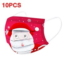 10pc 일회용 크리스마스 마스크 성인 산타 클로스 프린트 페이스 3ply 필터 입 커버 Navidad Mascaras Mascarilla España, 15 Q