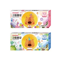 필수 신학기 학용품 준비물 문구 100종 골라담기 / 학습준비물 신학기준비물 문구세트, 065.그림물감 모니주 6ml 12색 1세트여아