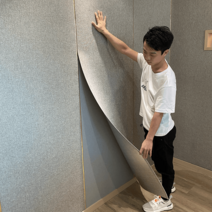 두꺼운벽지 린넨 코튼 섬유 벽지 두꺼운 벽마감, 브라운