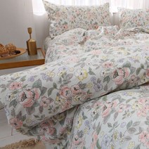 꽃무늬이불 레트로 먼지없는 차렵이불 침구 잔꽃 플라워가든