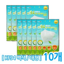 웰클린 황사마스크 KF94 백색 대형 미세먼지 마스크, 10개