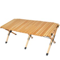 [원스위크라이프] 캠핑 접이식 우드 롤 테이블 F (120cm)