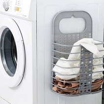 빨래통 틈새 벽걸이 세탁물 빨래함, 그레이
