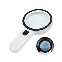 AIXPI 조명이 있는 돋보기 30X 휴대용 대형 돋보기 12 LED 조명 돋보기 황반 변성 노인용 독서 검사 동전 주얼리