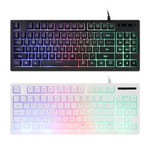 앱코 HACKER K150 텐키리스 레인보우 LED 게이밍 멤브레인 키보드 화이트, 혼합색상