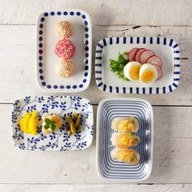 모던블루 에가와리 사각접시 4style, 명주