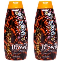 2 에드 하디 버터 미 브라운 태닝 dha amp 스트릭 프리 브론징 크림 로션 10온스