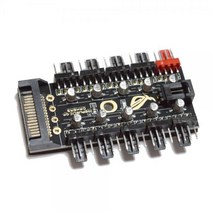 티테크 쿨러 PWM 4핀 10분배 팬허브/T-PWM-SATA10F/SATA 전원공급/4핀 PWM 10포트 확장 분배/3핀-4핀 사용가능